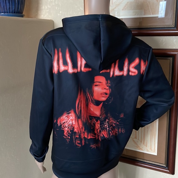 Billie Eilish Spooky Ghoulish Hoodie Halloween Sweatshirt pullover sz S - Picture 3 of 11